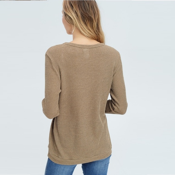 🔃 Mocha Sequin Pocket Top 21003 - Picture 5 of 5